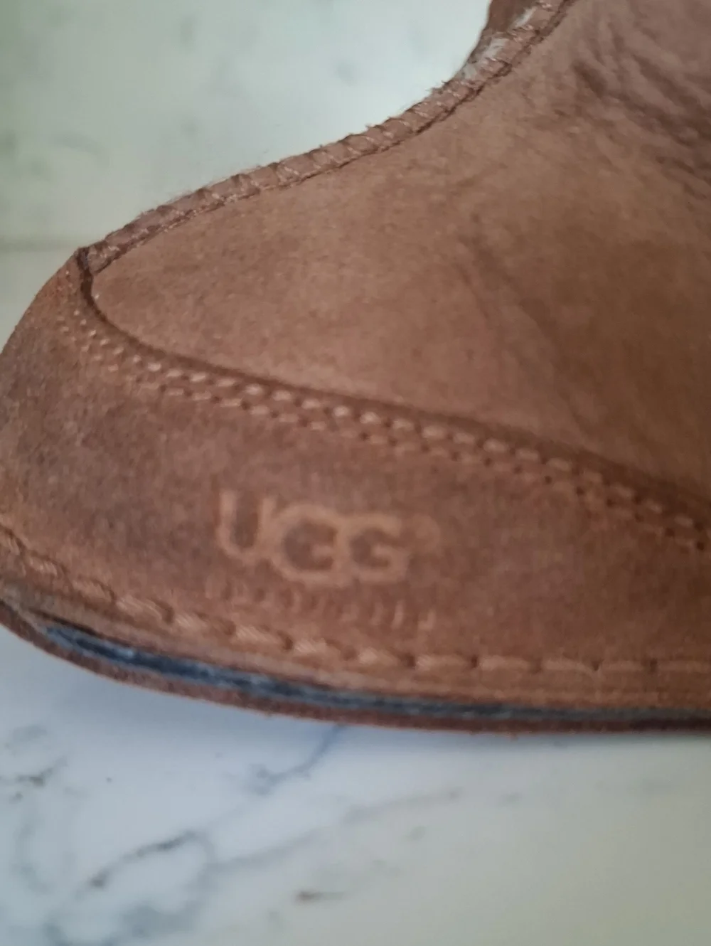 UGG Baby Chestnut Suede Shearling-Lined Slippers